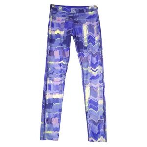 Under Armour Womens Purple Abstract Print Athletic Leggings Size Medium‎